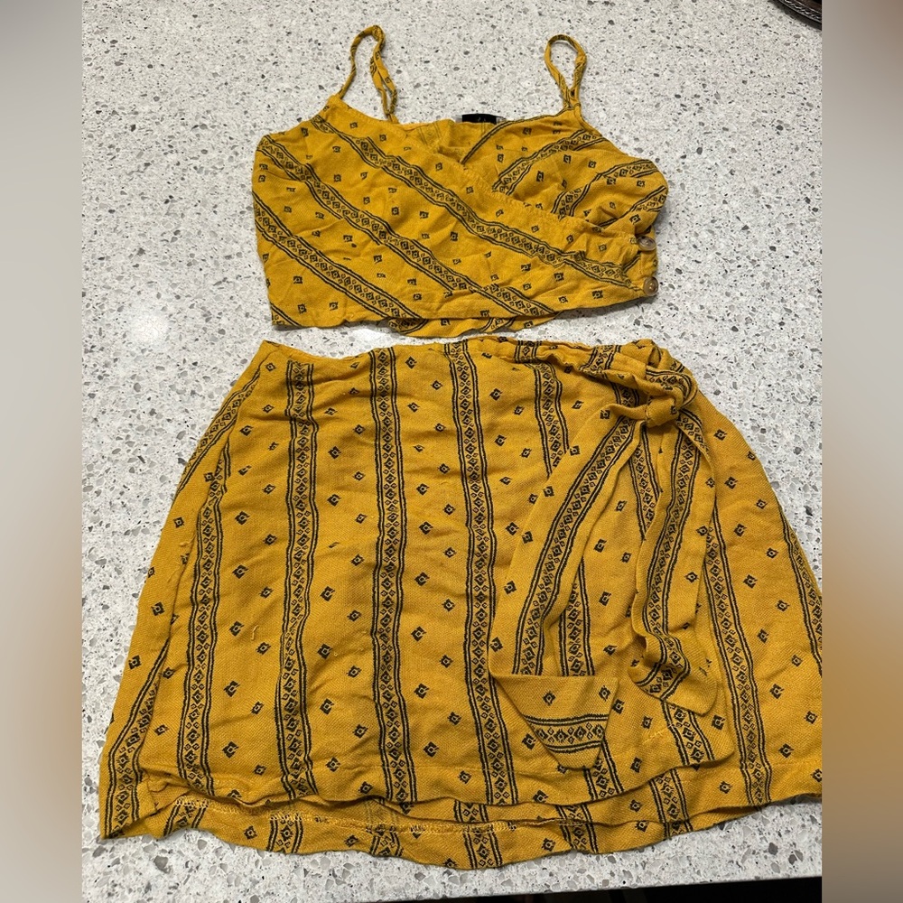 Matching Mini Skirt and Crop Top Set